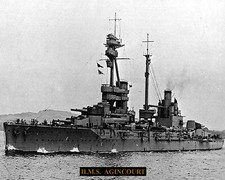 ROYAL NAVY BATTLESHIP HMS AGINCOURT 1 8 X10 PHOTOGRAPH WITH BONUS STATS SHEET