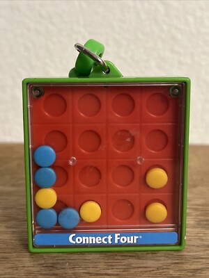 Connect Four Multicolored Mini 3x3 Puzzle Game On Keychain Toy