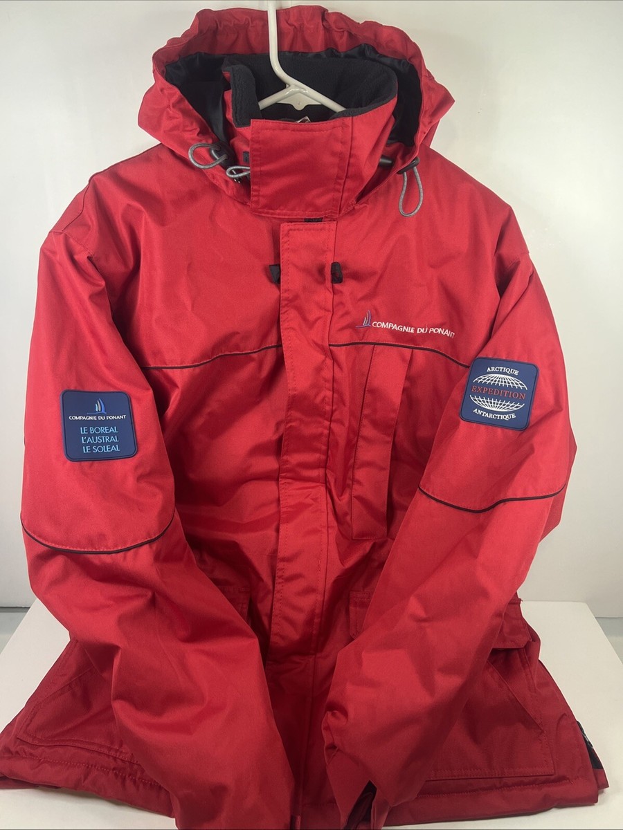 Compagnie Du Ponant 88 Parka Ski Jacket Coat Full Zip SMALL Red