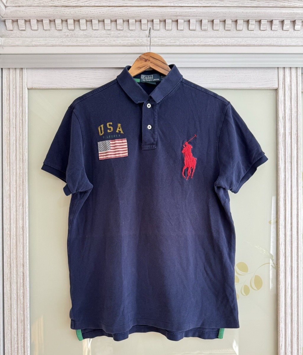 Vintage Polo Ralph Lauren USA Polo T-shirt Size L | eBay