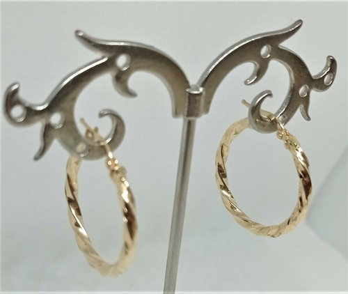 Boucles D'Oreilles Cerclos Or 750/18 Carats - 30 Mm - Or Jaune - Neuf Avec Étiquettes
