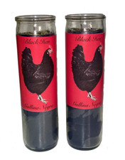 Gallina Negra Veladora Preparada, Black Hen Fixed Candle, Voodoo, Hoodoo, Limpia
