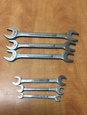 Vintage Craftsman Double Open End Wrench Set 6 pc SAE 1/4" - 9/16 3/4 - 1" 25/32