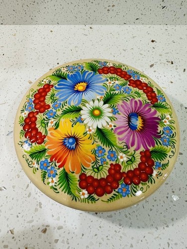 Ukrainian Trinket Petrykivka Box Round Handmade Handpainted Folk Art Traditional - Picture 6 of 8