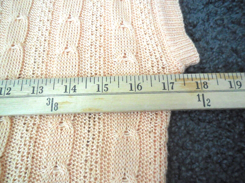 Vintg Evan Picone Petite SMALL Pastel Orange Cap Sleeves Cable Knit Vest Classic - Picture 6 of 7
