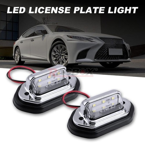 2x Universal LED License Plate Tag Light Lamp White For Truck SUV Trailer RV Van - Imagen 4 de 14