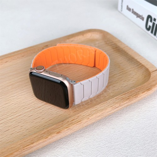 Für Apple Watch Series 10 9 8 7 6 5 SE 4 Ultra 2 38-49mm Magnet Silikon Armband - Bild 16 von 35