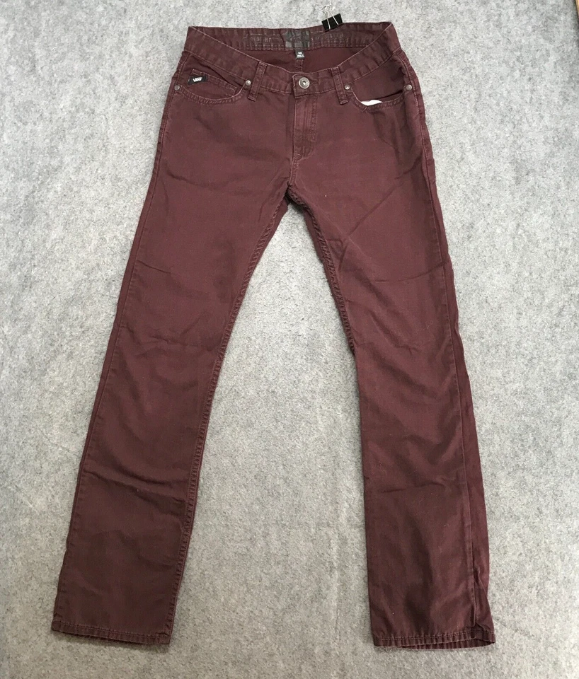 Jeans Vans Since 66 para niños talla 30 corte recto granate ligeros cómodos denim Foto 2 de 4