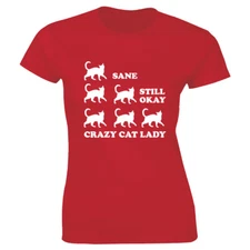 Crazy Cat Lady Women T-shirt Humor Ladies Shirt Hipster Collage funny cat shirts