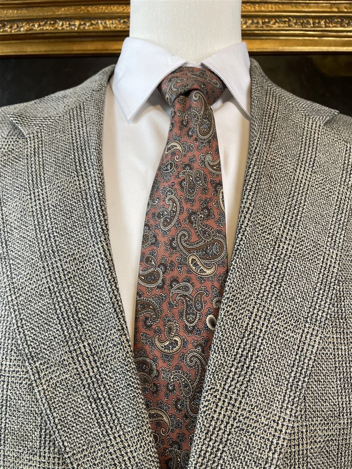 Chaqueta Blazer De Colección Oscar De La Renta 44R Seda y Lana Tweed Negro Blanco Cuadros 2Btn Foto 3 de 4