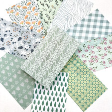 Spring Green Floral  Patterned Paper Pack Scrapbooking Collage Junk Journal