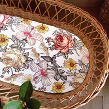Bassinet Sheet, Jersey Cotton for Baby 32inch X 16inch X 3inch, Floral Boho