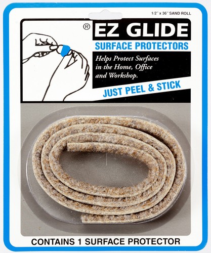 EZ Glide 1/2" x 36" Sand Roll Peel & Stick Floor Surface Protector, Made in USA - Afbeelding 1 van 2