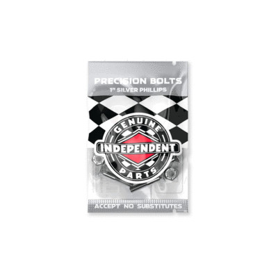 Independent Skateboard Hardware 1'' Phillips Black/Silver - 8 Nuts/Mounting Bolts