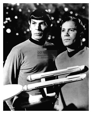 CAPTAIN KIRK AND MR. SPOCK HOLDING USS ENTERPRISE STAR TREK 8X10 PUBLICITY PHOTO