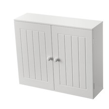 MDF Shelf Bathroom Wall Cabinet 2-Tier Medicine Cabinet Storage Organizer 2 Door