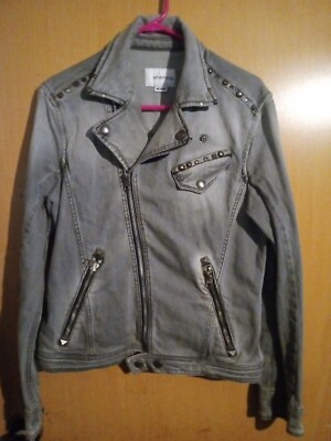 ENERGIE BY SIXTY WOMEN'S RIDING JACKET  RARE! BIKER FULL ZIP STUDDED MADE ITALY!