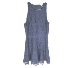 JOIE Adisa in Dark Navy Blue Lace Drop Waist Fit & Flare Dress Size 6