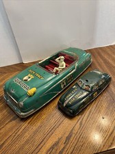 Vtg 1948-49 Marx Lot Of 2 Dick Tracy Police Squad Cars Tin Metal