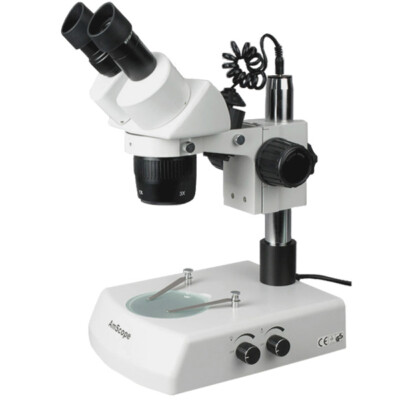 AmScope 10X-20X-40X Super Widefield Stereo Microscope w/ Top & Bottom Lights