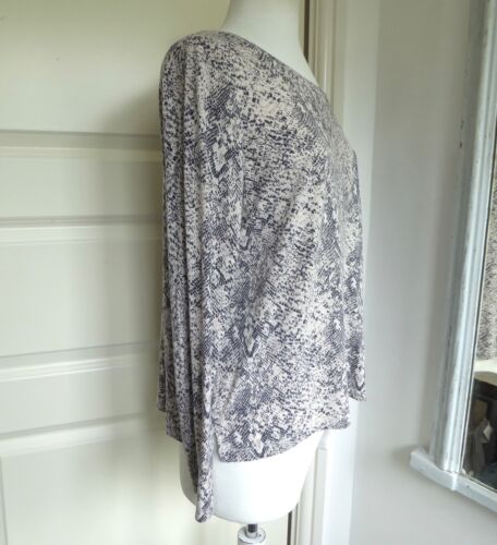 WHISTLES maglia top manica lunga maglietta pelle di serpente stampa animalier tasca UK 14 - Foto 6 di 9
