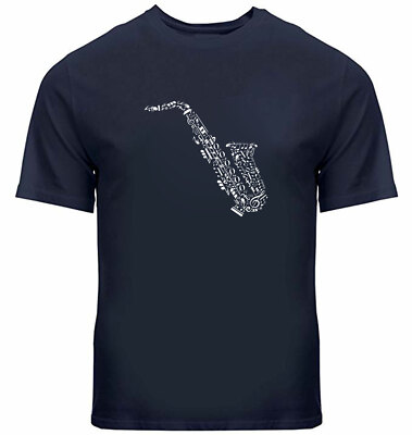Saxophone Tee T-Shirt Unisex Gift Printed Music Note Graphic Shirt Musician