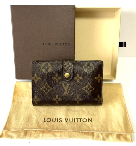 Louis Vuitton Monogram Portomone Viennois Bifold Wallet with Box Authentic - Afbeelding 1 van 21