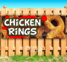 CHICKEN RINGS Advertising Vinyl Banner Flag Sign CARNIVAL FOOD FAIR