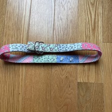 Vineyard Vines Kids Girls Patchwork Belt D Ring Fabric Pink Blue Green Large