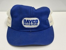 Vtg Dayco Belts and Hose Hat Patch Snapback Trucker Mesh Cap Blue