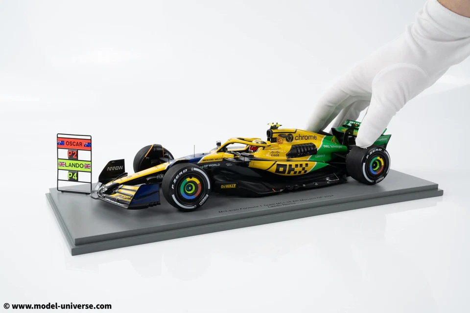 Spark 1:18 McLaren MCL38 Ayrton Senna Tribute #4 Lando Norris Monaco GP 2024 ... - Image 4 of 4