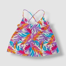 Anne Cole Women's White Dance Floor Palm Tankini Top Swimwear Size S