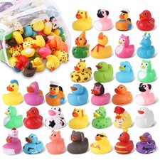 60 Pcs Rubber Ducks Set, Bath, Pool, Beach Toys, Party Favors, Baby Shower