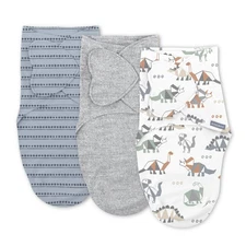 SwaddleMe by Ingenuity Monogram Collection Baby Swaddle, 100% Cotton, 0-3
