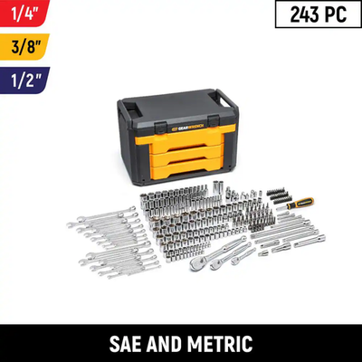 #ad #ad 243 Piece Sae Metric Mechanics Tool Set with Tool Box $381.00
