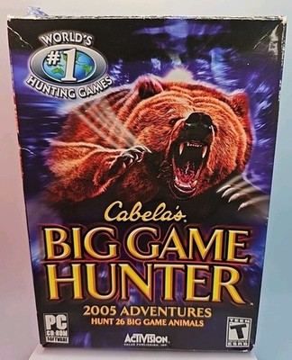 Cabela's Big Game Hunter: 2005 Adventures (PC, 2004) Display Box, Disc, Manual