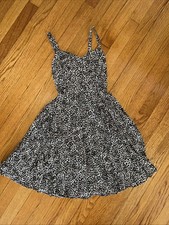 Old Navy Cheetah-Print Fit & Flare Ruffle-Hem Linen-Blend Cami Dress XS