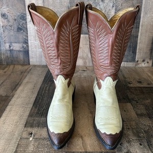 Tony Lama Wingtip Cowboy Boots Men’s 8.5 Tony Lama 6914 Vintage Wingtip Cowboy Tony Lama Brown Wingtip Cowboy Western Boots Vintage US Made  main image 3