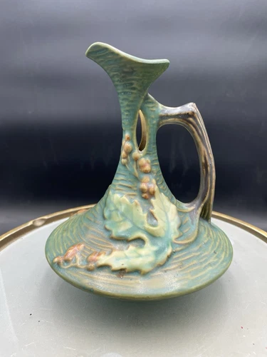Vintage Roseville Bushberry Ewer 1-6 Twig Branch Handle Pitcher VG