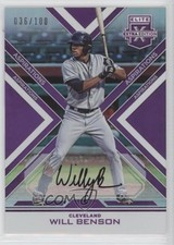 2016 Panini Elite Extra Edition Aspirations Purple /100 Will Benson #14 Auto a2v