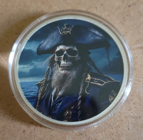 Hayleybug 1 oz Barnacle Bane Sea Captain Skull Silver Art Round Mintage #1/15