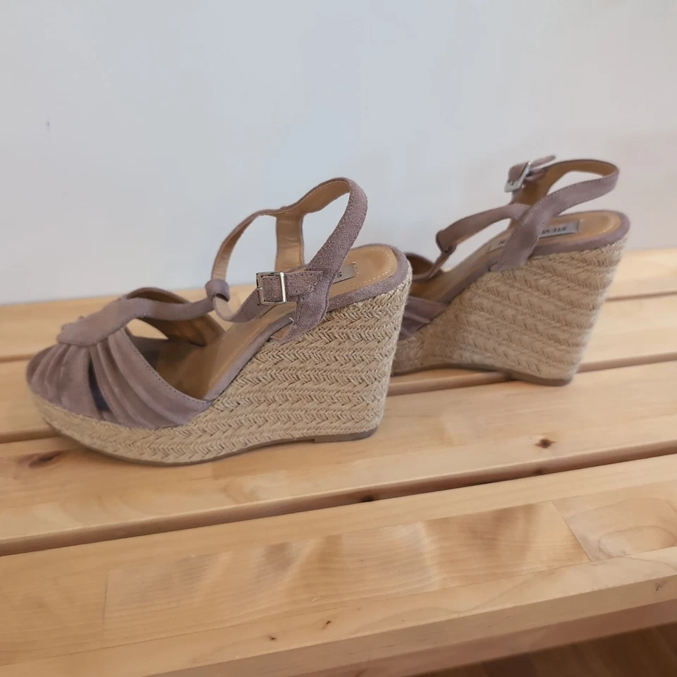 Sandalias de cuña Steve Madden Mammbow gamuza topo alpargata talla 7,5 Foto 4 de 4