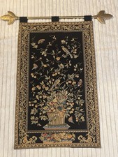 Antico Arazzo da Parete Corona Decor Co Flora Cesto Presentazione 42x26