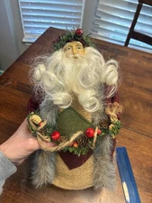 Vintage Santa Tree Topper Table Decor Rustic Farmhouse Cottage Primitive Cabin