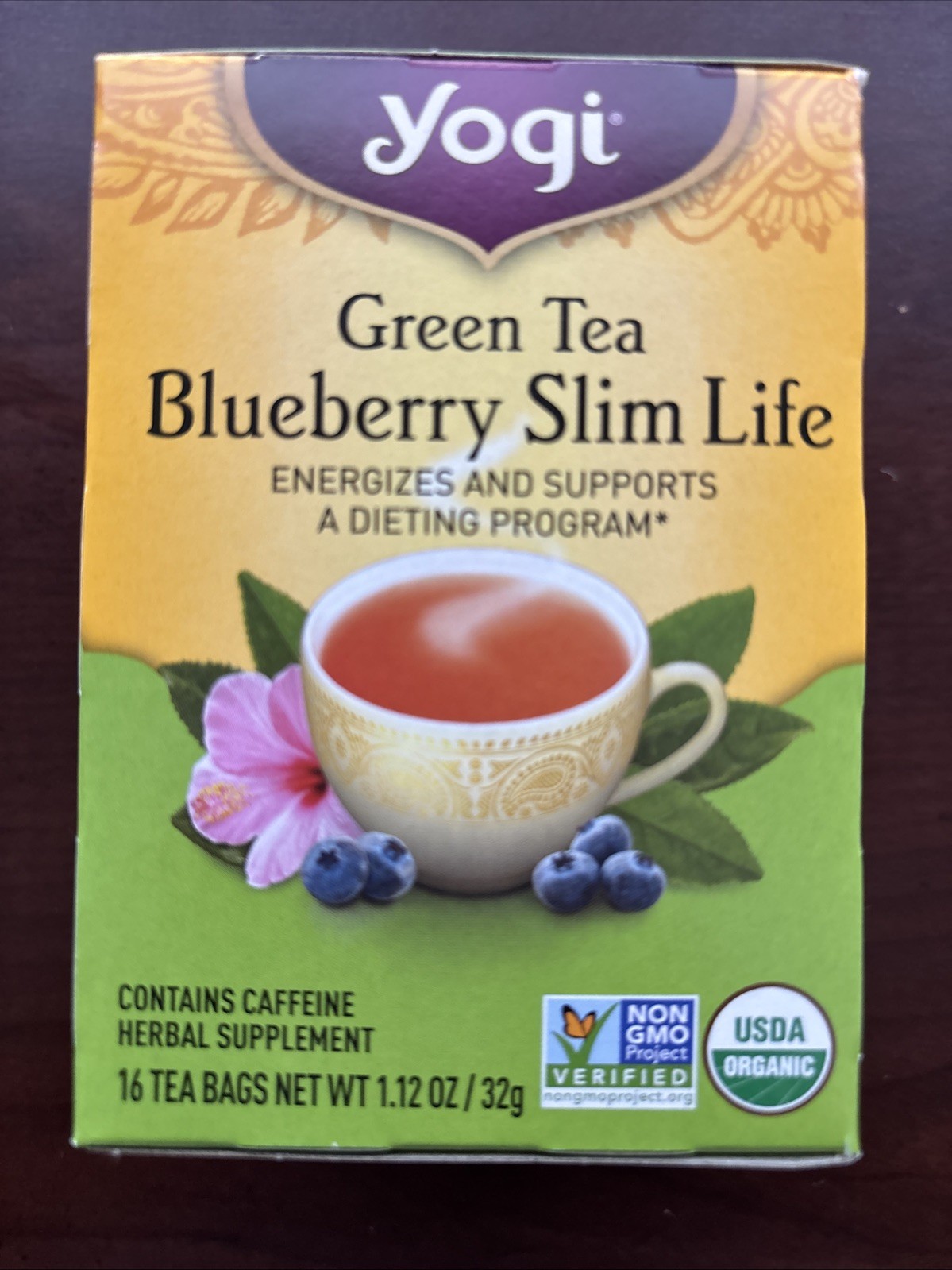 Blueberry Slim Life Herbal Supplement Tea Yogi