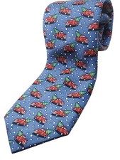 VINEYARD VINES made in USA 100 Silk Tie Boys 50" Blue Red CHRISTMAS Necktie NEW