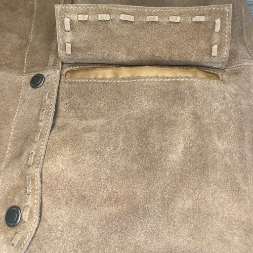 Free People Low Rider Suede Vest We The Free Snap Up Pockets Brown XS NEW - Picture 13 of 16