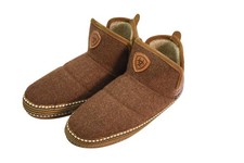 Ariat Bootie Slipper Shoes Womens Size 9 Brown Striped Fleece Faux Fur Cozy