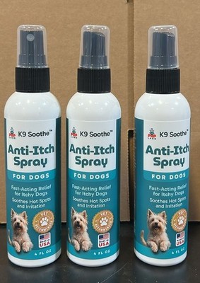 3x Pup Labs K9 Soothe Anti Itch Spray for Dogs with Aloe, Rose, & 4 FL OZ