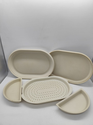 Tupperware Seltener Ovaler Siebservierer mit viel Zubehör, Rarität, Vintage 